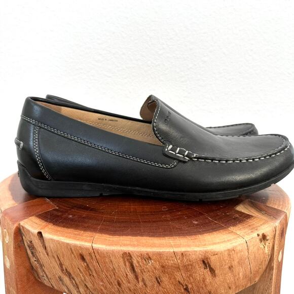 Geox Men’s Leather Loafers Slip-On, Italian Patent, Size 44, Excellent Condition